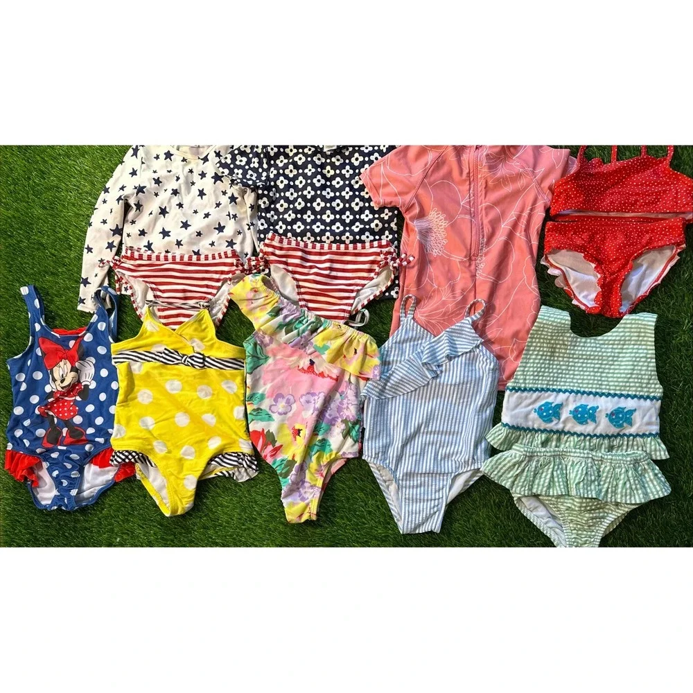 Lot Of 14‎ Girls Swimsuits 12m-2T Bathing Suits Bikinis Swim Shirts
